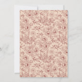 Élégant Faire-part de mariage chinois floral dente (Dos)