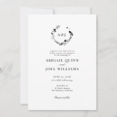 Élégant Faire-part de mariage classique de couronn (Devant)