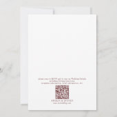 Élégant Faire-part de mariage classique feuille fl (Dos)