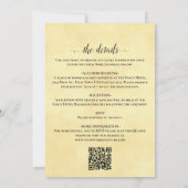 Élégant faire-part de mariage code QR Rose jaune C (Dos)