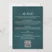 Élégant faire-part de mariage code QR Rose sarcell (Dos)