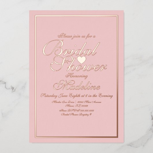 Élégant faire-part de mariage cœur bordure script  (Recto)