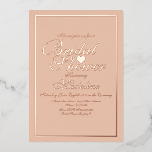 Élégant faire-part de mariage cœur bordure script (Recto)