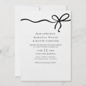 Élégant Faire-part de mariage Coquette Bow (Devant)