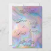 Élégant faire-part de mariage couleur nacre (Devant)