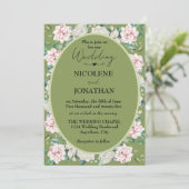 Élégant Faire-part de mariage d'accolade florale (Debout devant)