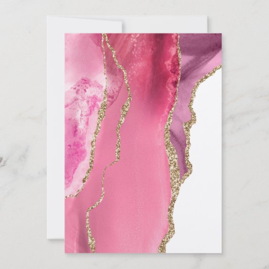 Élégant Faire-part de mariage d'âge or rose (Dos)