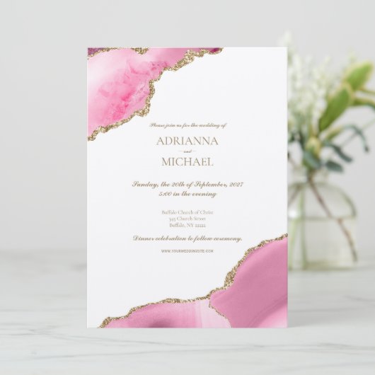 Élégant Faire-part de mariage d'âge or rose (Debout devant)