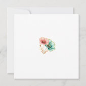 Elégant Faire-part de mariage d'aquarelle bleu et (Dos)