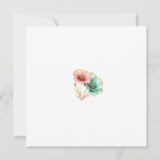 Elégant Faire-part de mariage d'aquarelle bleu et (Dos)