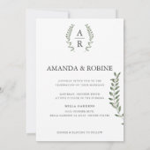 Elégant Faire-part de mariage d'aquarelle Eucalypt (Dos)