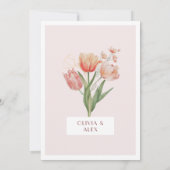 Elégant Faire-part de mariage d'aquarelle florale (Dos)