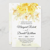 Elégant Faire-part de mariage d'aquarelle florale (Devant / Derrière)