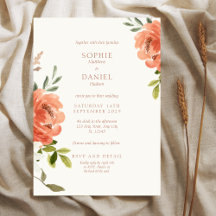 Elégant Faire-part de mariage d'aquarelle florale