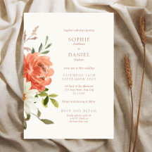 Elégant Faire-part de mariage d'aquarelle florale
