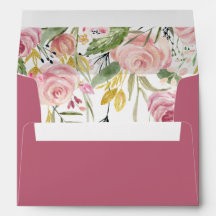 Elégant Faire-part de mariage d'aquarelle rose