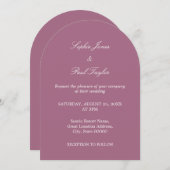 Élégant Faire-part de mariage d'arc de mauve (Devant / Derrière)