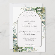 Élégant Faire-part de mariage d'arc Eucalyptus