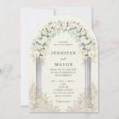 Élégant Faire-part de mariage d'arc floral (Devant)