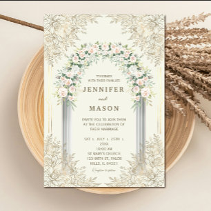Élégant Faire-part de mariage d'arc floral