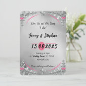 Élégant faire-part de mariage d'arc floral (Debout devant)