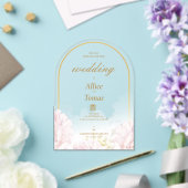 Élégant Faire-part de mariage d'arc floral sur acr (Insitu (Mariage))