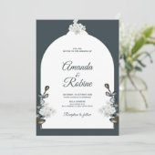 Élégant Faire-part de mariage d'arche verte Sage (Debout devant)