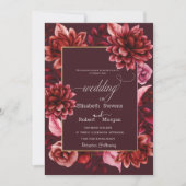 Elégant Faire-part de mariage de cadre de fleurs r (Devant)