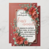 Élégant Faire-part de mariage de cadre en or flush (Devant / Derrière)