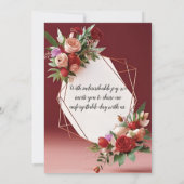 Élégant Faire-part de mariage de cadre en or flush (Dos)