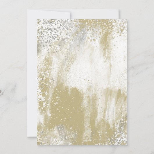 Elégant Faire-part de mariage de cadre Or Argent (Dos)