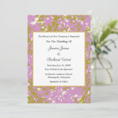 Elégant Faire-part de mariage de cadre or rose (Debout devant)