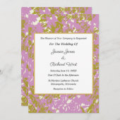 Elégant Faire-part de mariage de cadre or rose (Devant / Derrière)