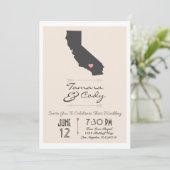 Élégant Faire-part de mariage de Californie beige (Debout devant)