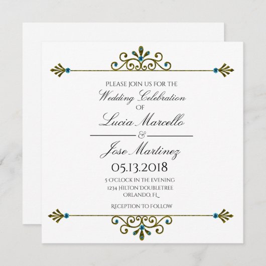 Élégant Faire-part de mariage de calligraphie des  (Devant / Derrière)