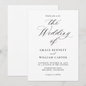 Élégant Faire-part de mariage de calligraphie mode (Devant / Derrière)
