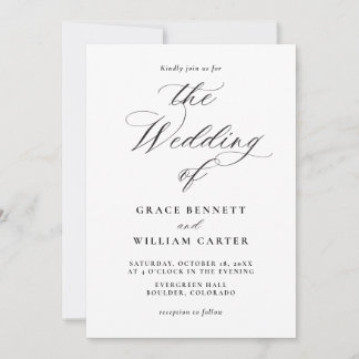 Élégant Faire-part de mariage de calligraphie mode