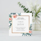 Elégant Faire-part de mariage de charpente fleurie (Debout devant)