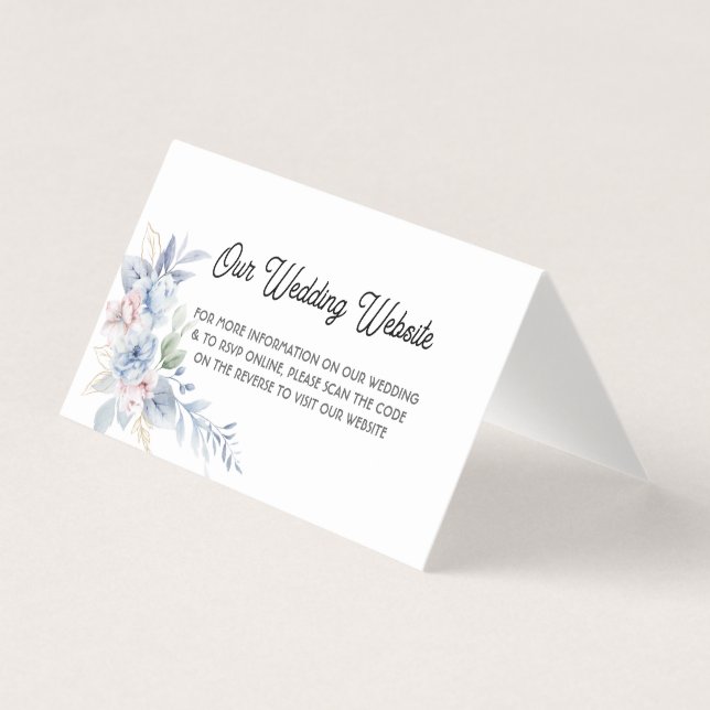 Élégant Faire-part de mariage de code QR - Place p (Front)