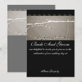 Élégant Faire-part de mariage de coeur amoureux de (Devant / Derrière)