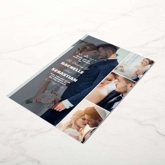 Élégant Faire-part de mariage de collage moderne | (Rotation)