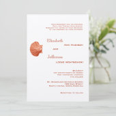 Elégant Faire-part de mariage de coquillage de rot (Debout devant)
