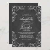 Élégant Faire-part de mariage de défilement du tab (Devant / Derrière)