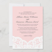 Élégant Faire-part de mariage de dentelle blanche (Devant)