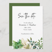 Élégant Faire-part de mariage de feuille botanique (Devant / Derrière)