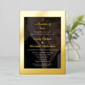 Élégant faire-part de mariage de feuille d'or (Debout devant)