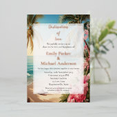 Élégant faire-part de mariage de feuille d'or (Debout devant)