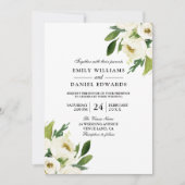 Élégant Faire-part de mariage de feuille verte flo (Devant)