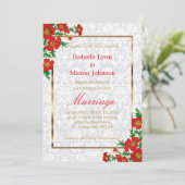 Élégant Faire-part de mariage de fleurs de pavot r (Debout devant)