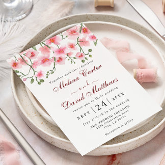 Élégant Faire-part de mariage de fleurs d'orchidée